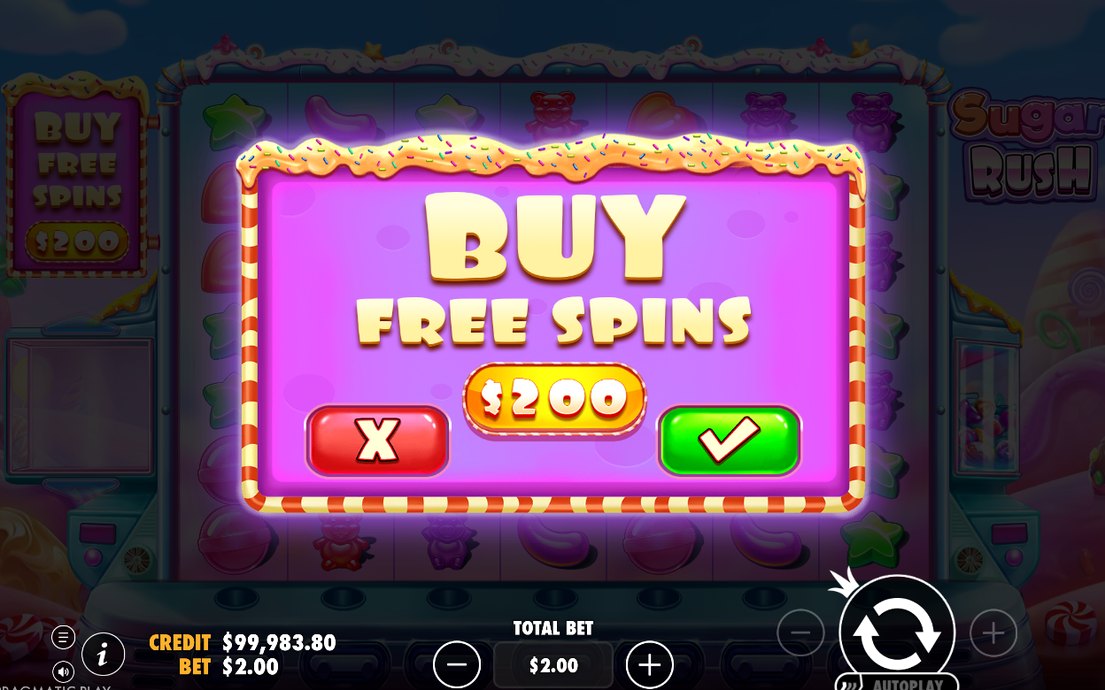 Bonus-Ansicht des Sugar-Rush-Spielfelds